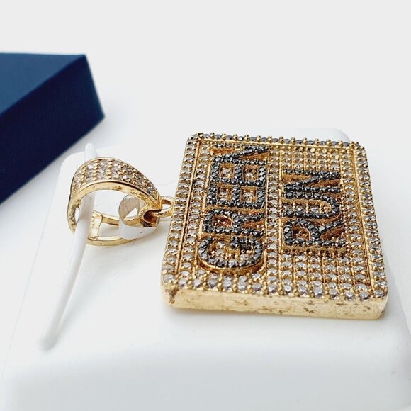 "14K Gold Plated Cubic Zircon Pendant, INUS1BR218 - Picture 8 of 9